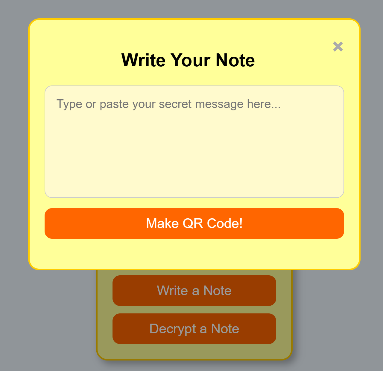 QR Code Note Passer - Secure note-sharing application